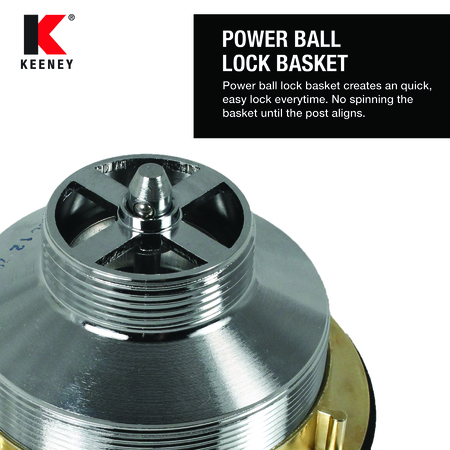 Keeney Mfg Heavy Duty Kitchen Sink Strainer W/ Power Ball Basket, Stainless Steel K1439SS